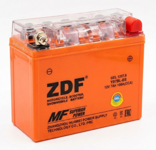Мото аккумулятор ZDF 1207.9 GEL